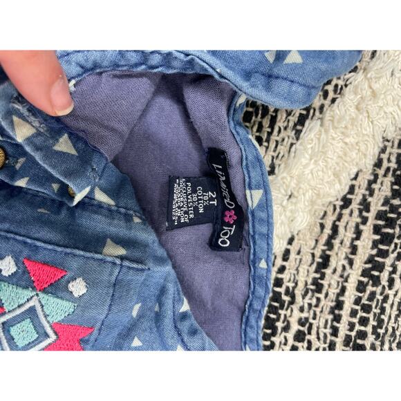 Limited Too Heart Polka Dot Chambray Blue Romper Womens size 2T - Picture 4 of 5